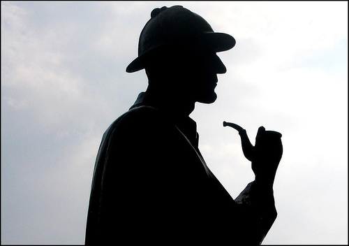 Holmes Silhouette with Signature Deer-stalker Hat and Pipe